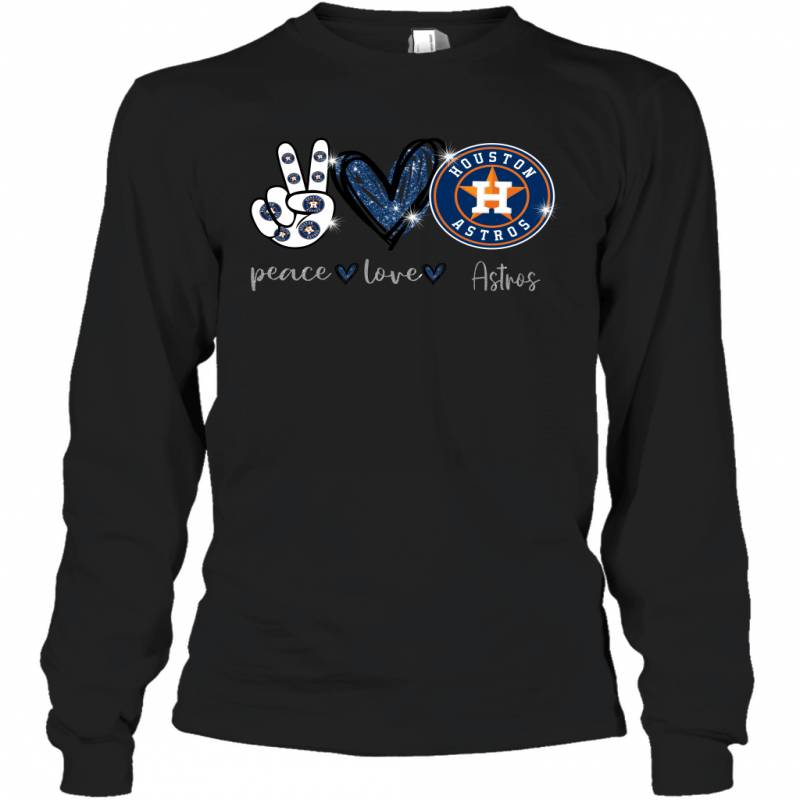 Peace Love Astros gift for Houston Astros Fans Long Sleeve T-Shirt