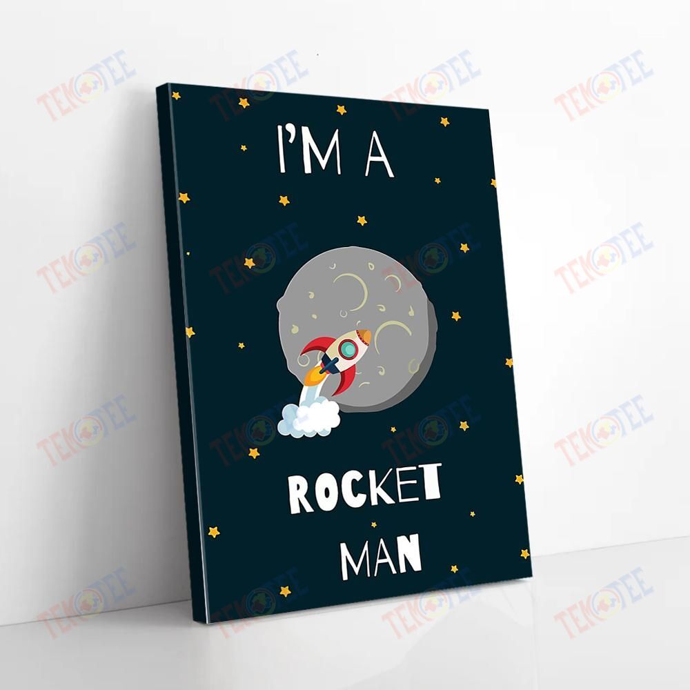 Best Canvas Prints I’M Rocket Man Printing Satellite Vertical Canvas Artistic Wall Art Home Decor