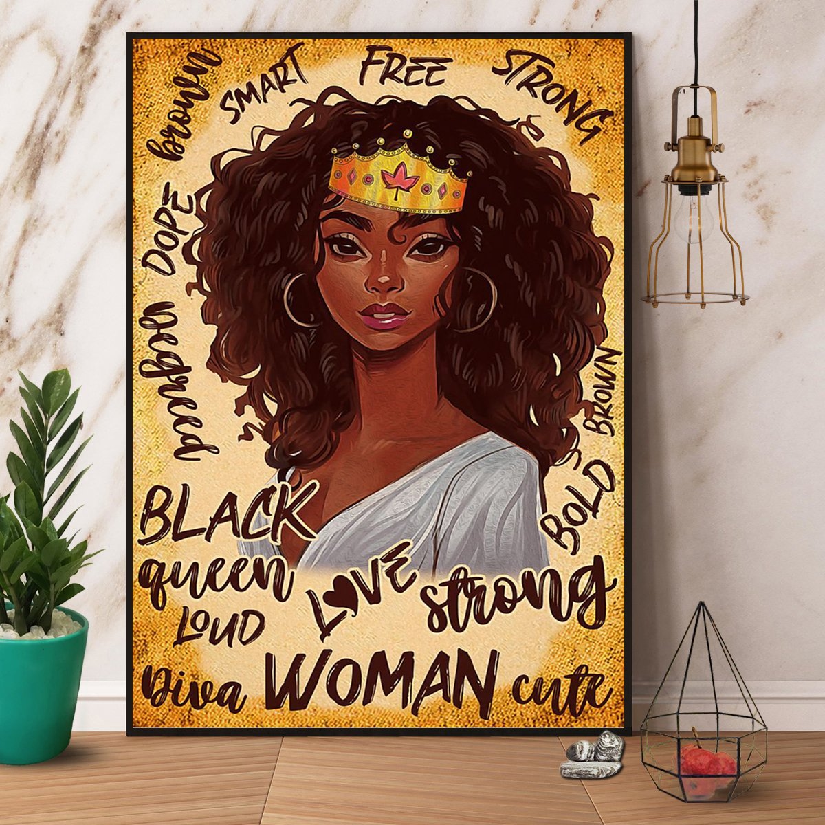 Black Queen Strong Premium Smart Free Strong Love Cute Black Woman Great Gift For Powerful Girl Poster No Frame