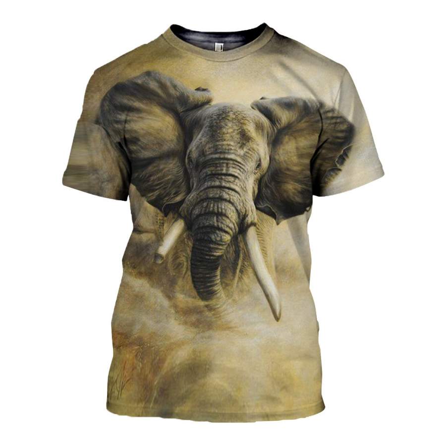 3D All Over Printed elephant T Shirt Hoodie 15128