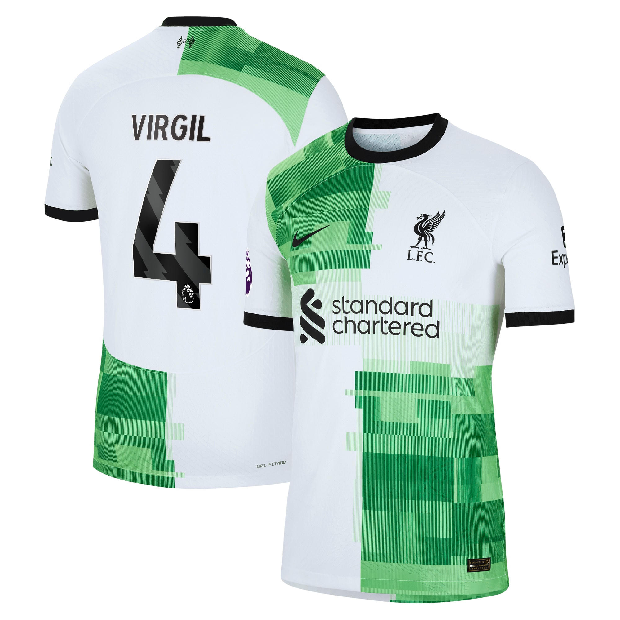 Virgil van Dijk Liverpool 2023/24 Away Authentic Player Jersey – White