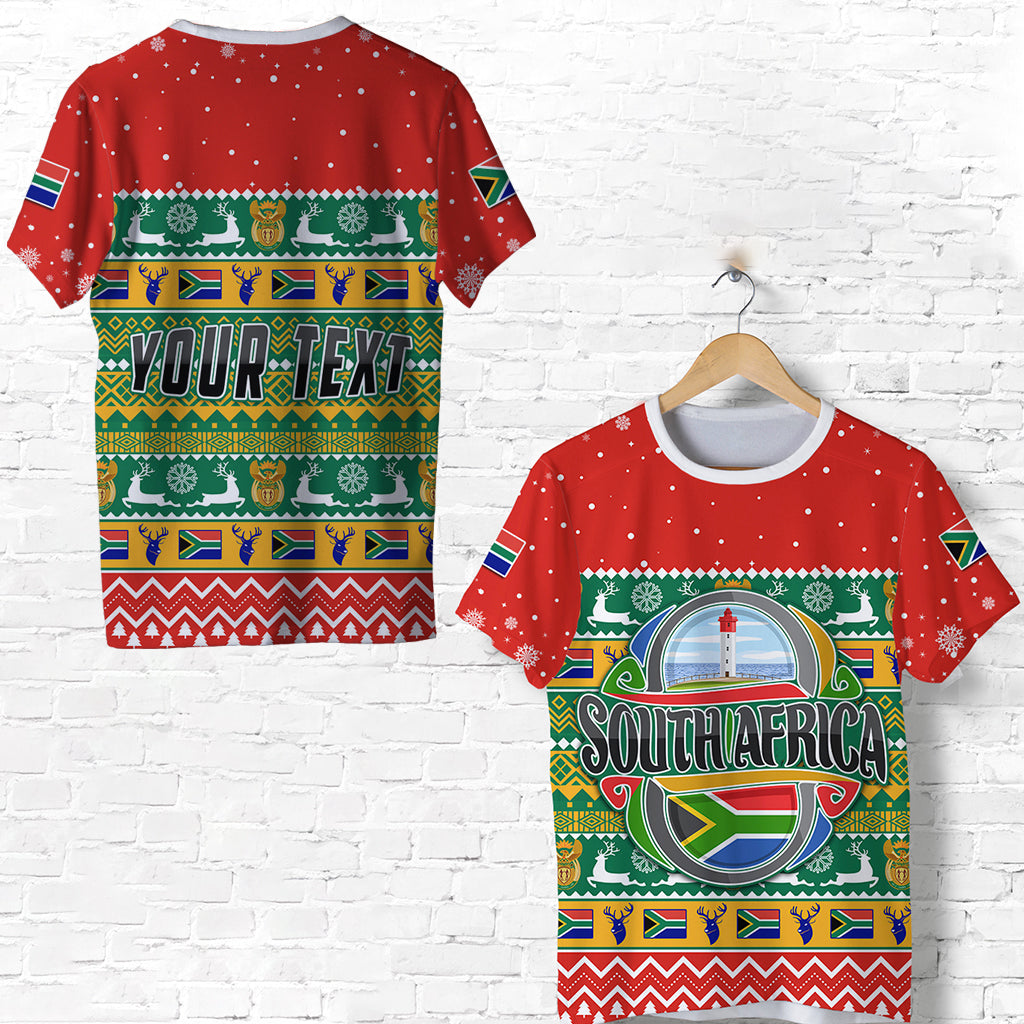 (Custom Personalised) South Africa Christmas T Shirt African Springbok Lt13