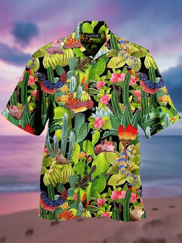 Cactus Pattern Hawaii Shirt Ha31412