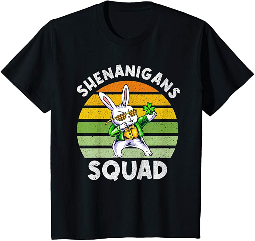 Kids Bunny Shenanigans Squad Matching St Patricks Group Vintage T-Shirt