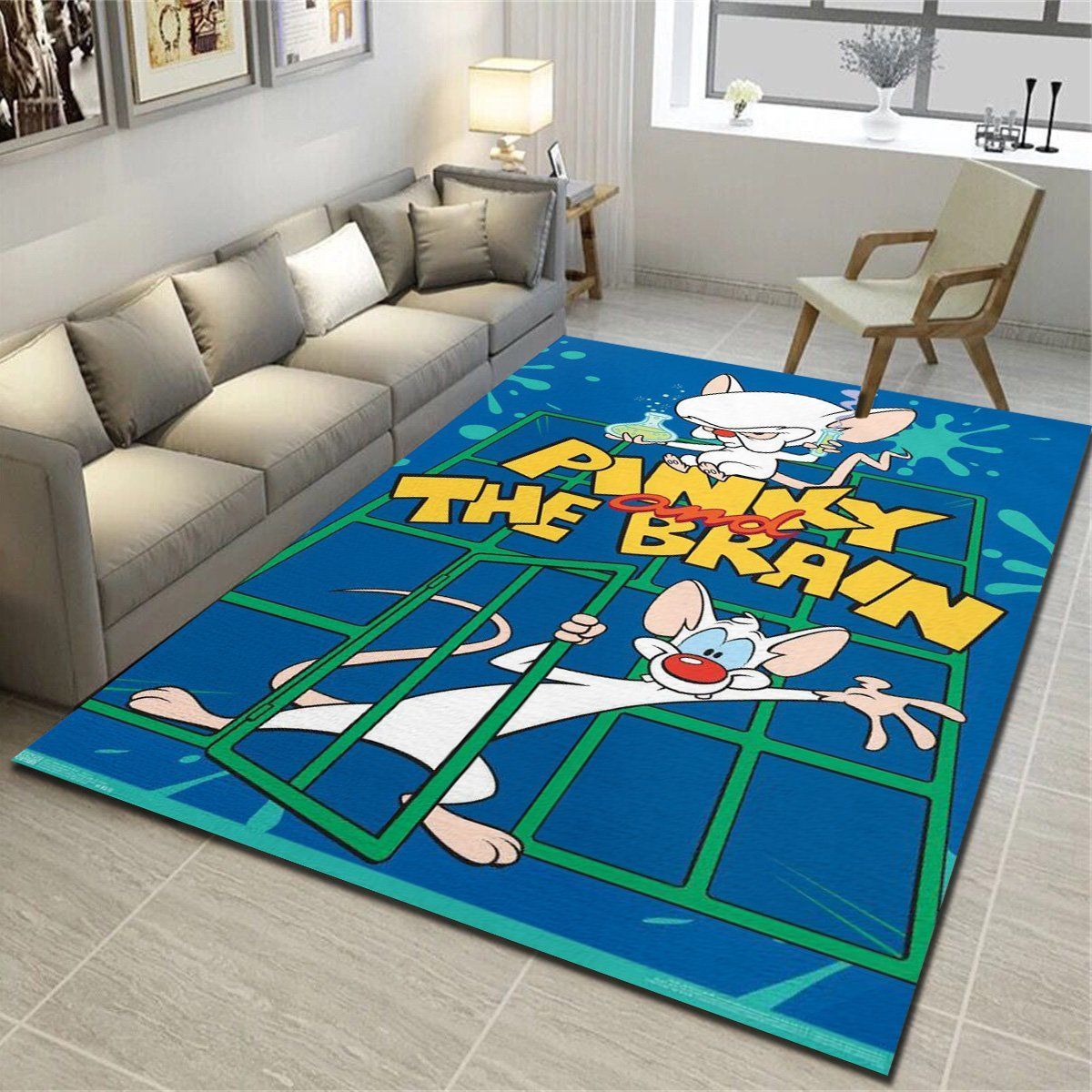 Pinky And The Brain Key Art Rugs, Living Room Carpet