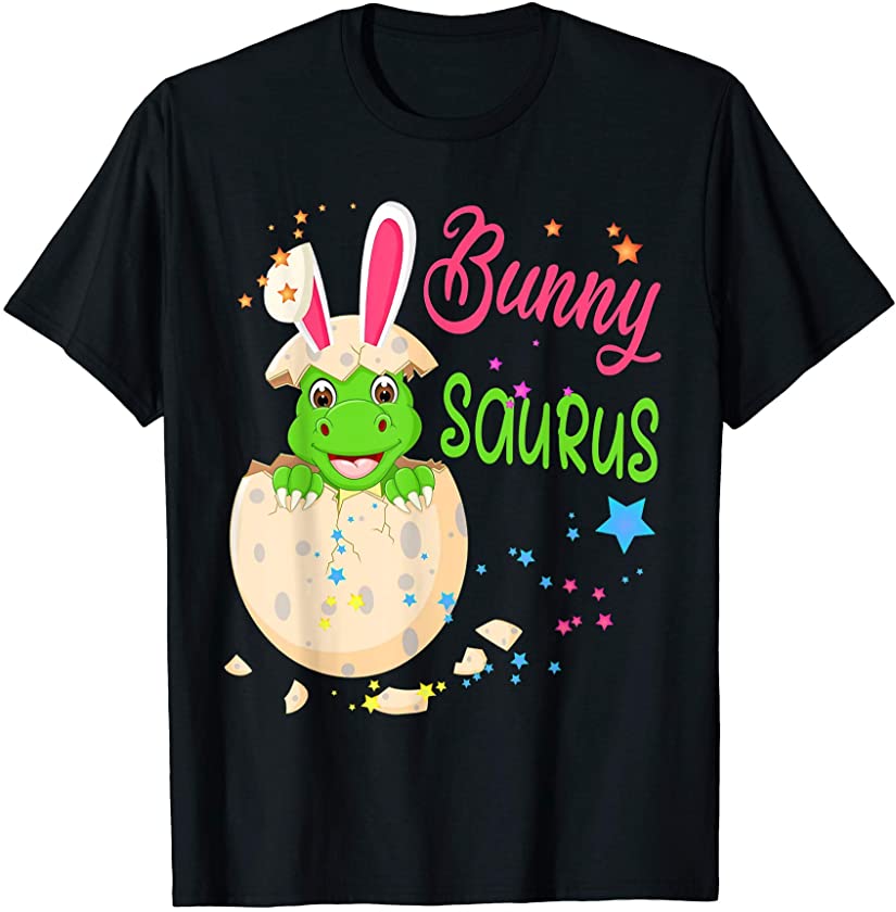 Bunny Saurus Happy Easter Bunny Dinosaur Inside Egg Kids T-Shirt