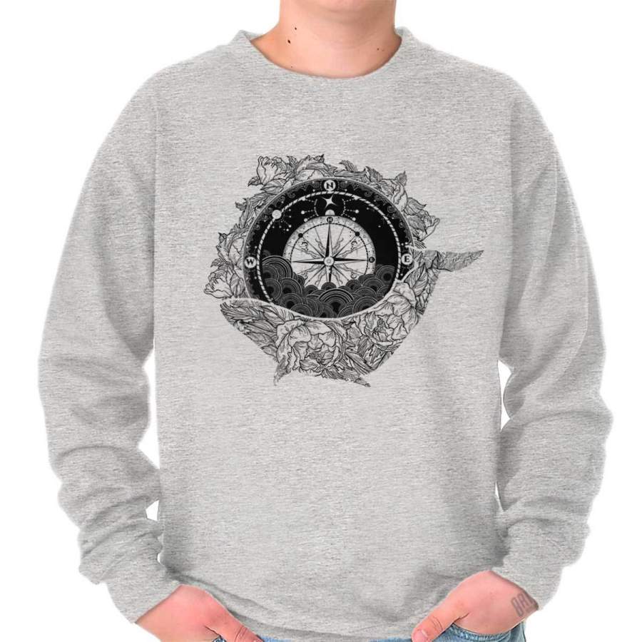 Whale Compass Crewneck Sweatshirt