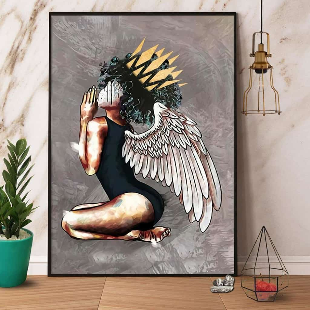 Black Queen Wings Paper Poster Matte Canvas Wall Decor