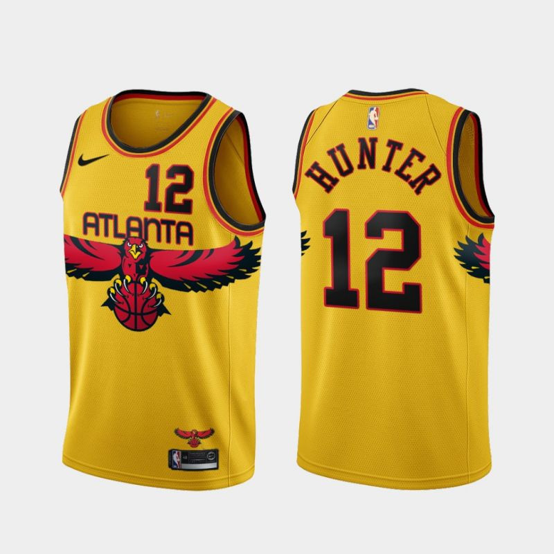 Atlanta Hawks Deandre Hunter 12 NBA 2021-22 City Brandedition Gold Jersey Gift For Hawks Fans