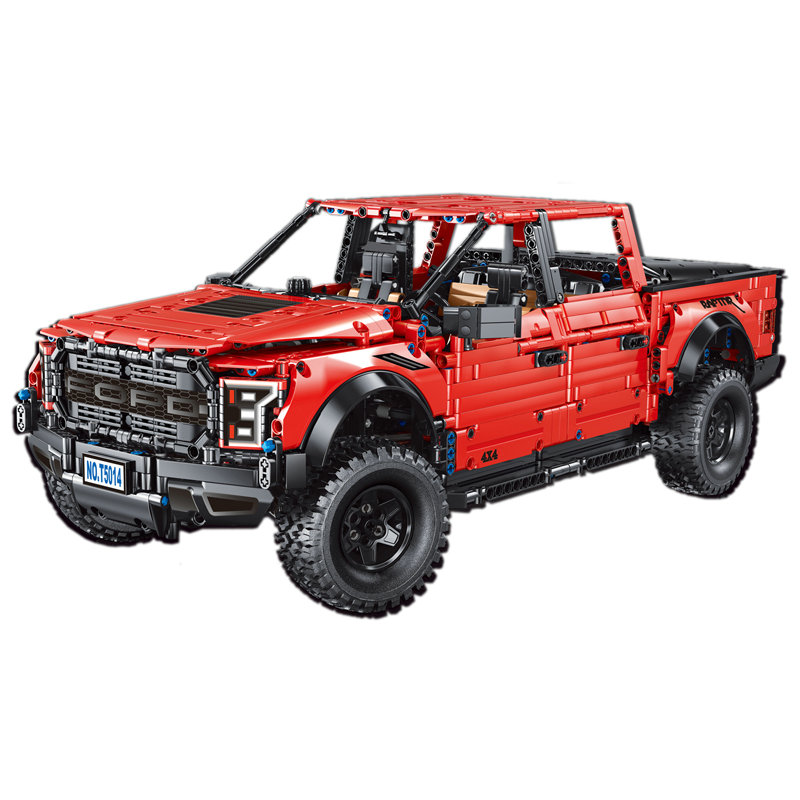 The 1:8 Model Red F-150 Raptor Pick-Up Truck SUV Super Fast Racing Car Building Bricks Technical Set Furious Toys Gifts alx