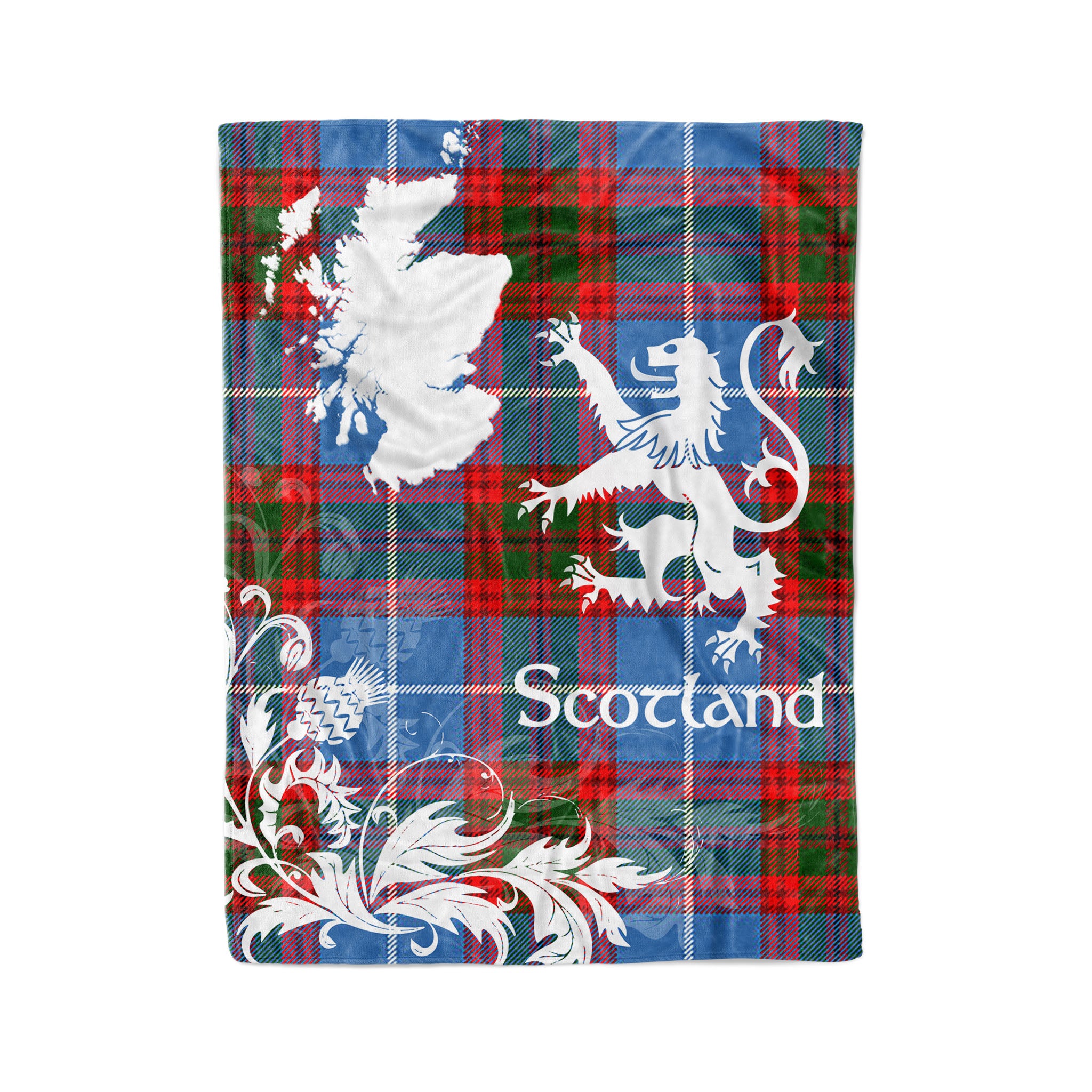 Tartan Plaid Fleece Blanket Tartan Blanket Thistle And Lion Scottish Clan Trotter Plaid Blanket