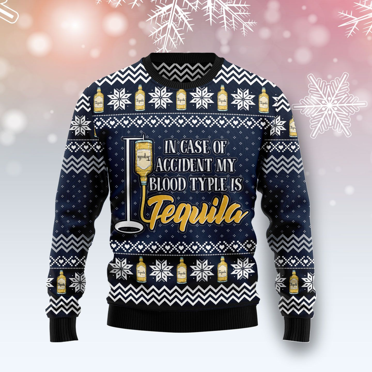 Tequila My Blood Ugly Christmas Sweater | For Men & Women | Adult | Us4739