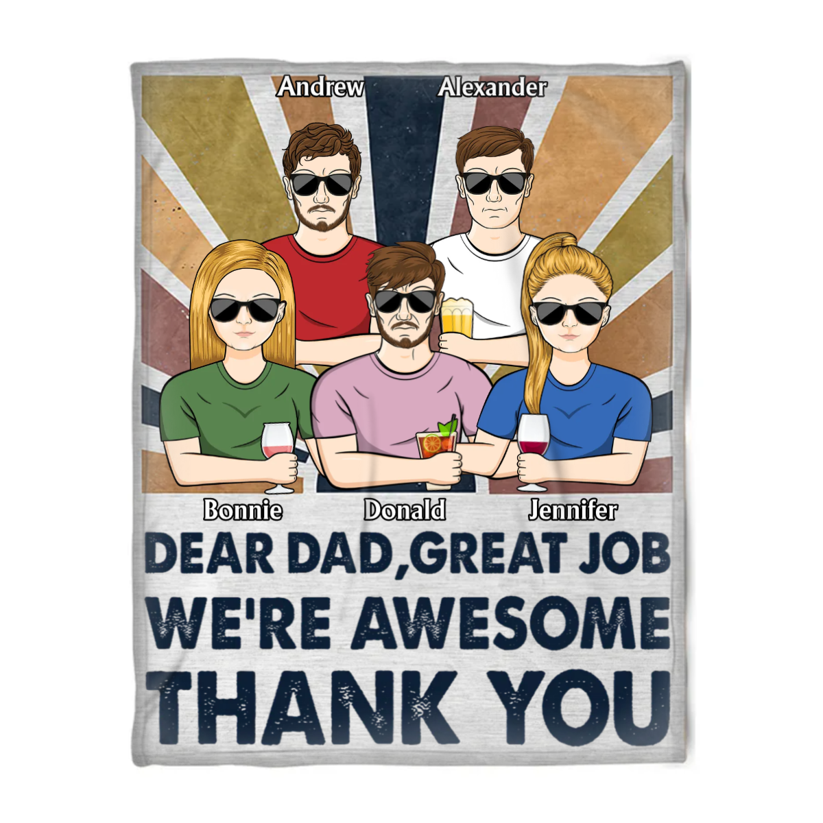 Dear Dad Great Job I’M Awesome Thank You – Father Gift – Personalized Custom Blanket