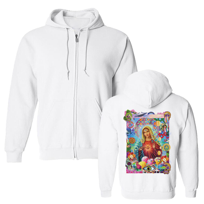 Virgin Mary Shrine DMT Trippy LSD Psychedelic Woke Spiritual Mexican Art hoodie Men Hooded Sweatshirt Fleece Hoodies Harajuku alx