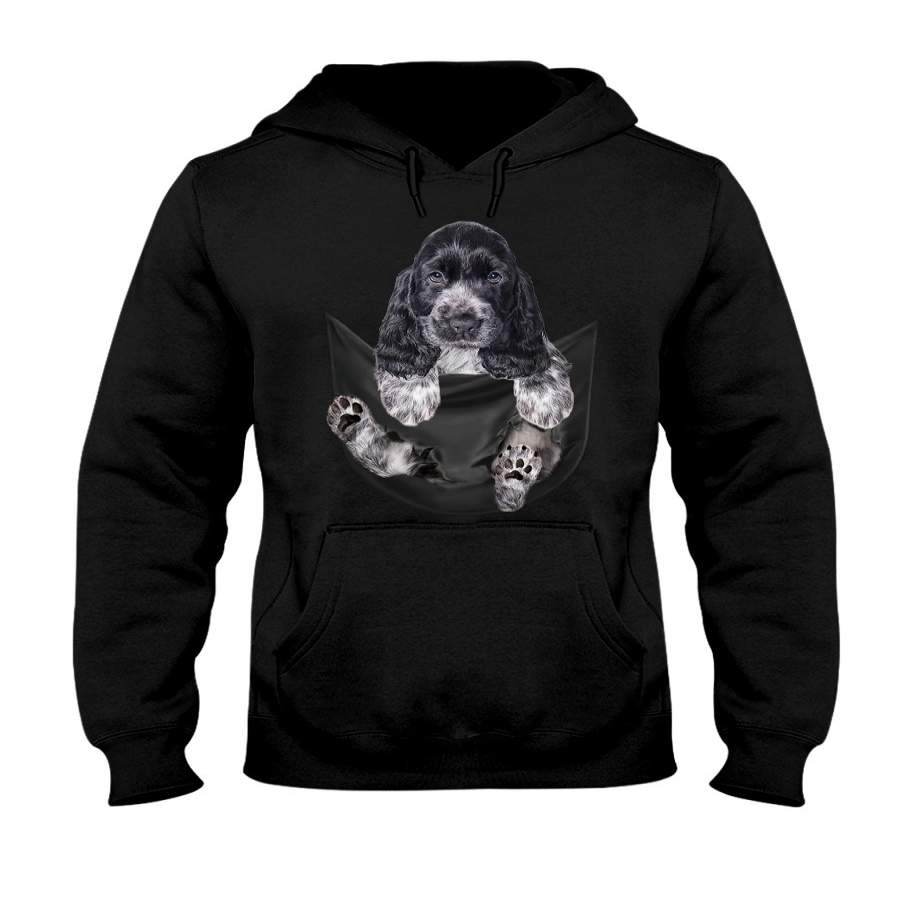 Cocker Spaniel In Middle Pocket For Dog Lovers Custom Design Hoodie