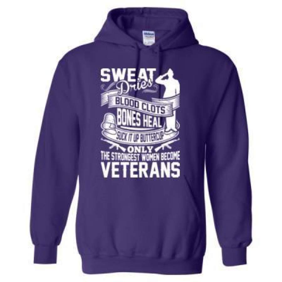 AGR Sweat Dries Blood Clots Bones Heal Women Veterans – Heavy Blend™ Hooded Sweatshirt