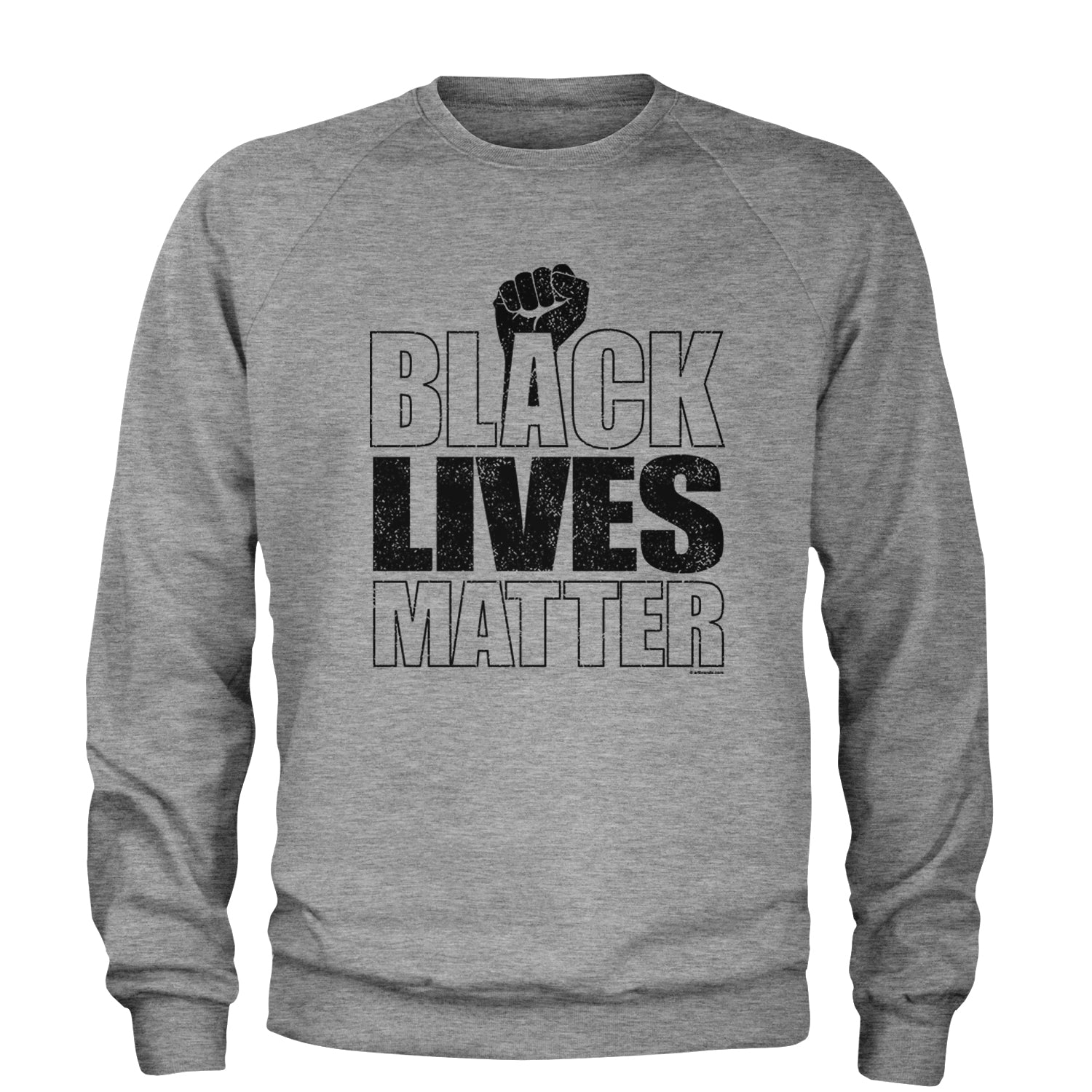 Black Lives Matter – Raised Fist Adult Crewneck Sweatshirt