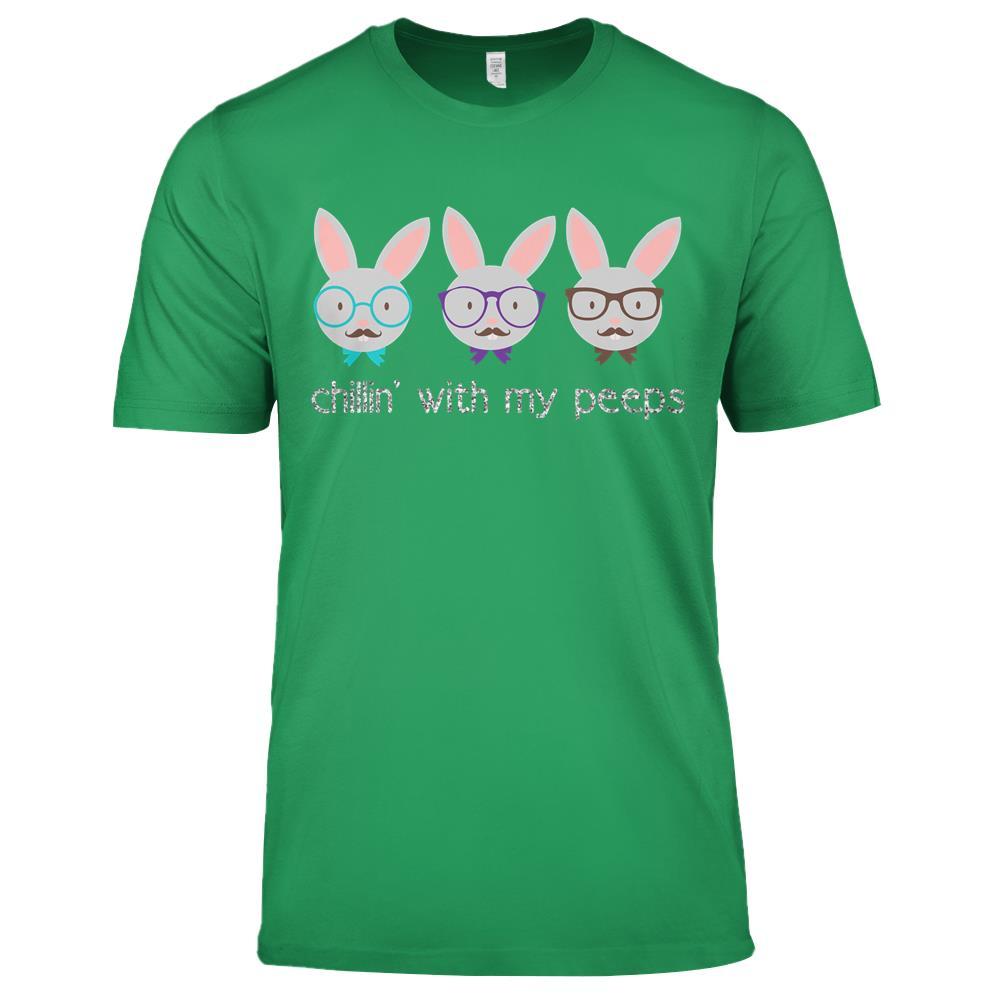 Chillin With My Peeps Bunny Rabbit Easter Day Eggs Hunting Premium T Shirts