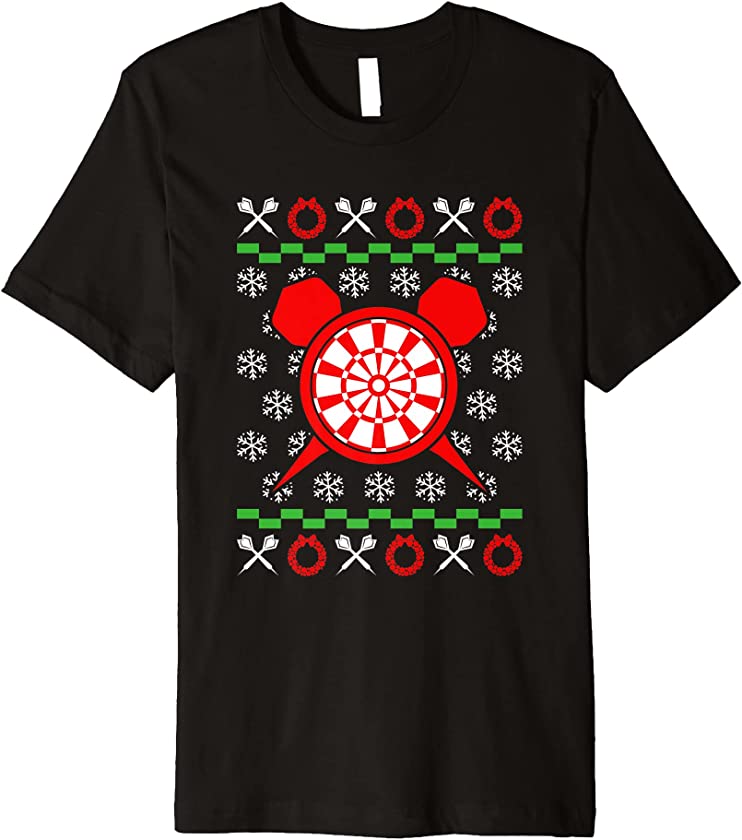 Ugly Christmas Darts Player X-Mas Santa Claus New Year Dart Premium T-Shirt