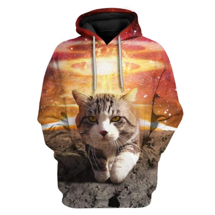 Cool Cat Walk Away From Galaxy Explosions Custom Tshirt Hoodies Apparel