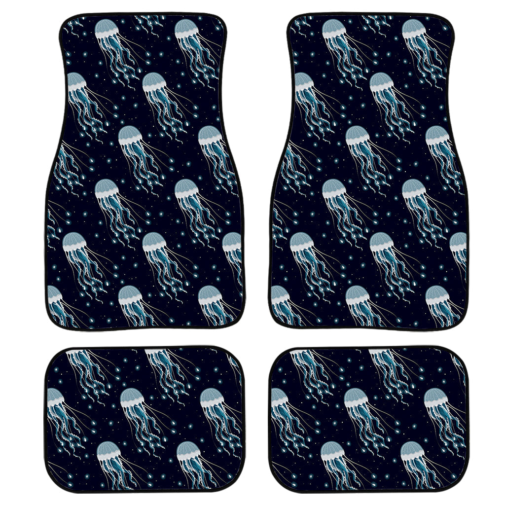 Glowing Jellyfish Pattern Print Front And Back Car Floor Mats, Front Car Mat