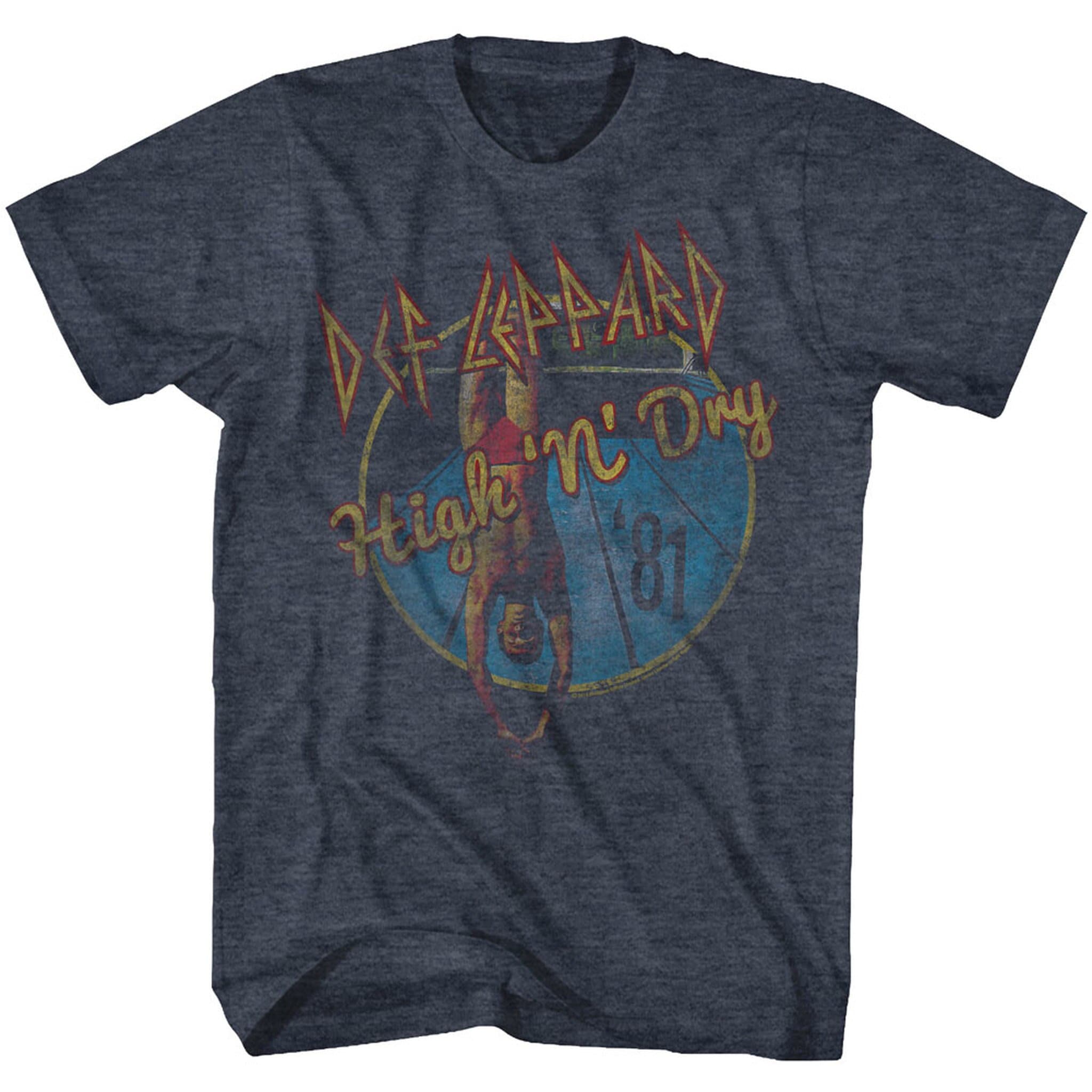 Def Leppard Fade-y High N Dry Navy Heather Adult T-Shirt