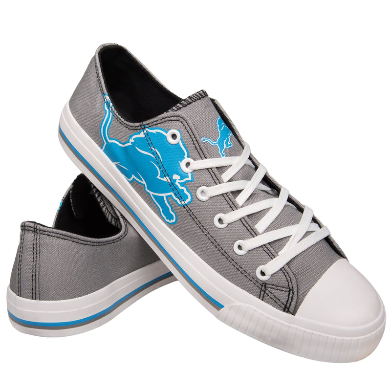 Detroit Lions NFL Mens Low Top Big Logo Canvas Shoes