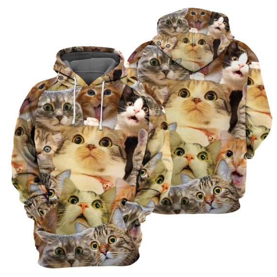 Amazing Cat All Over Print Unisex Hoodie Cat Lovers