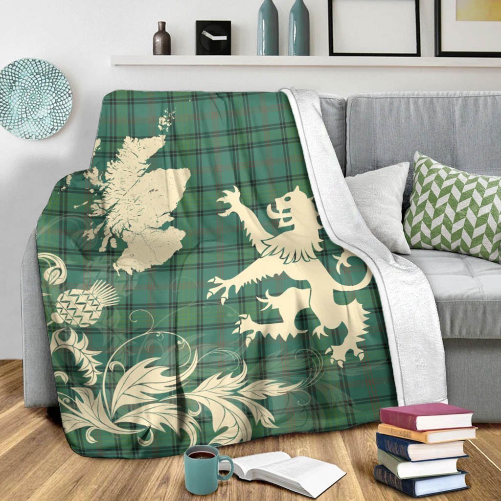 Tartan Blanket Ross Hunting Ancient Tartan Scotland Lion Thistle Map Plaid Blanket