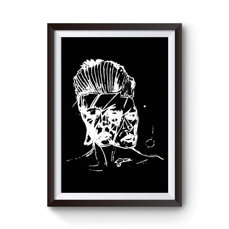 Bowie Drawing Starman Aladdin Sane Handmade Art Tumblr Music Aesthetic Poster