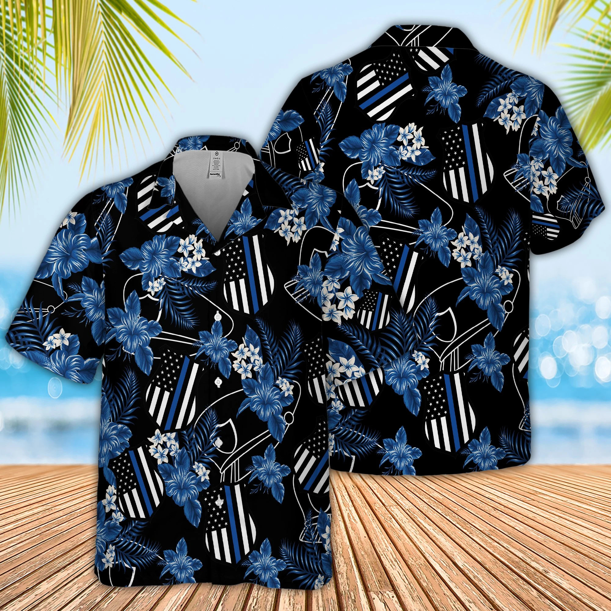 Police Seamless Pattern Hawaii Shirt Unisex Adult Ha51506