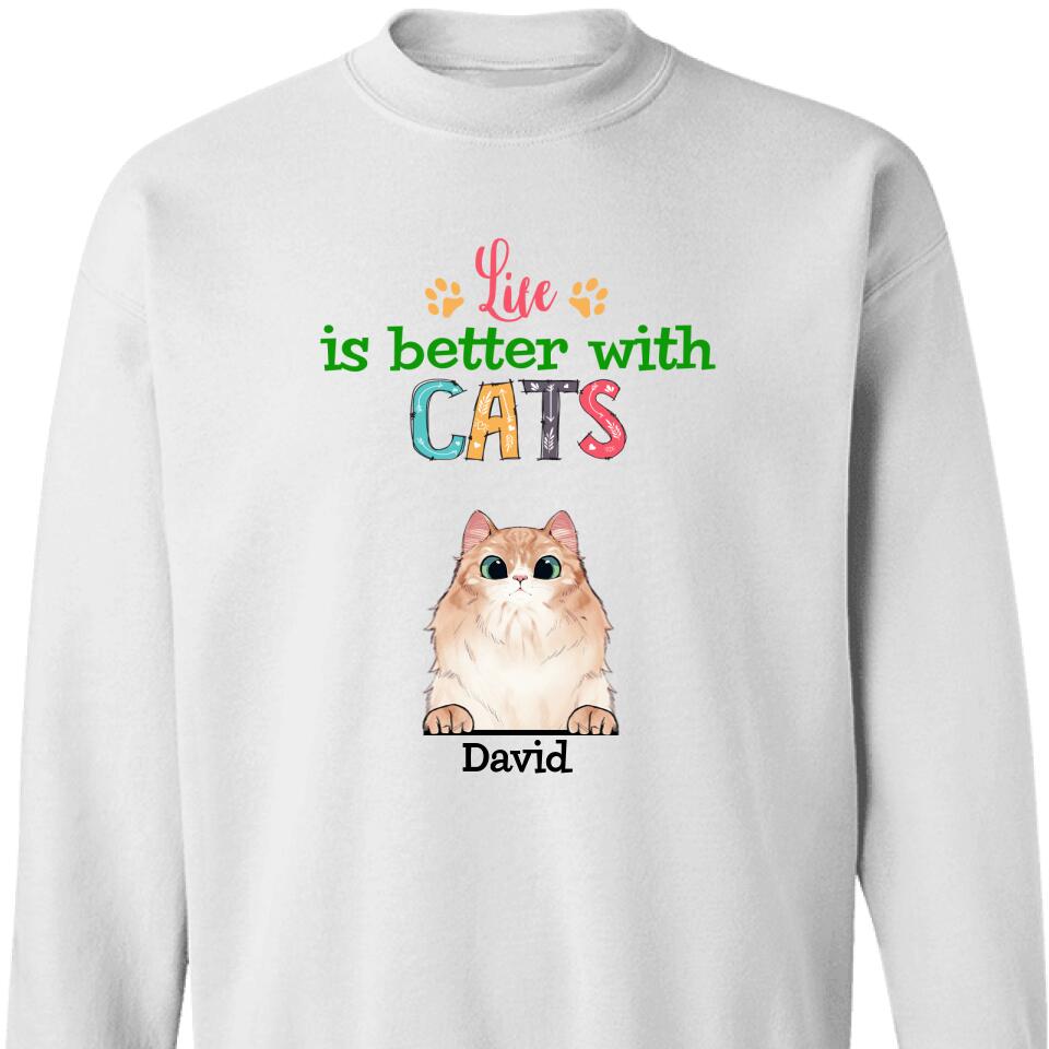 Life Better With Cat Custom Cat Breed Sweatshirt For Cat Owner – Trending Perrsonalized