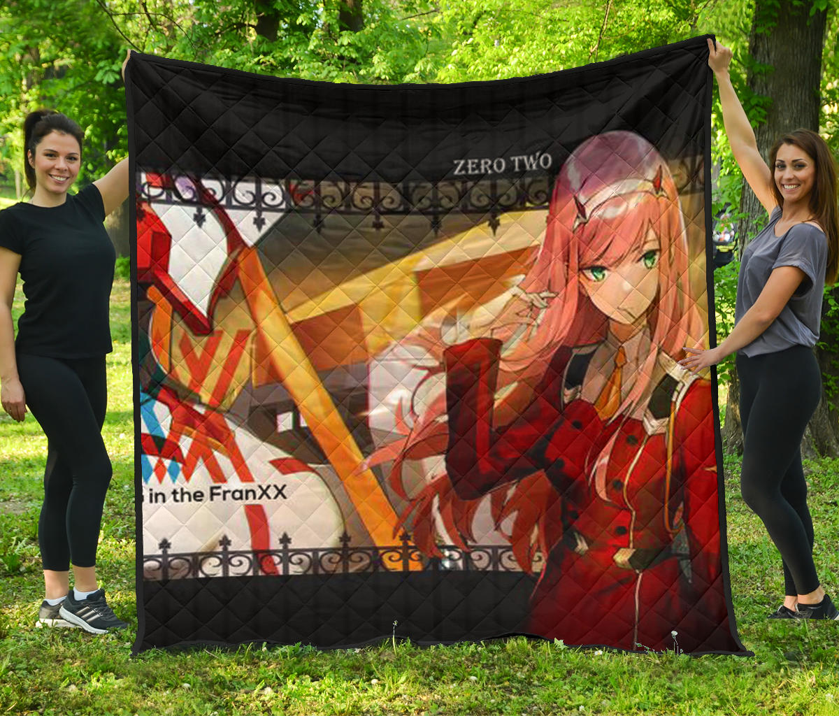 Darling In The Franxx Anime Premium Quilt – Mature Zero Two At School Artwork Quilt Blanket