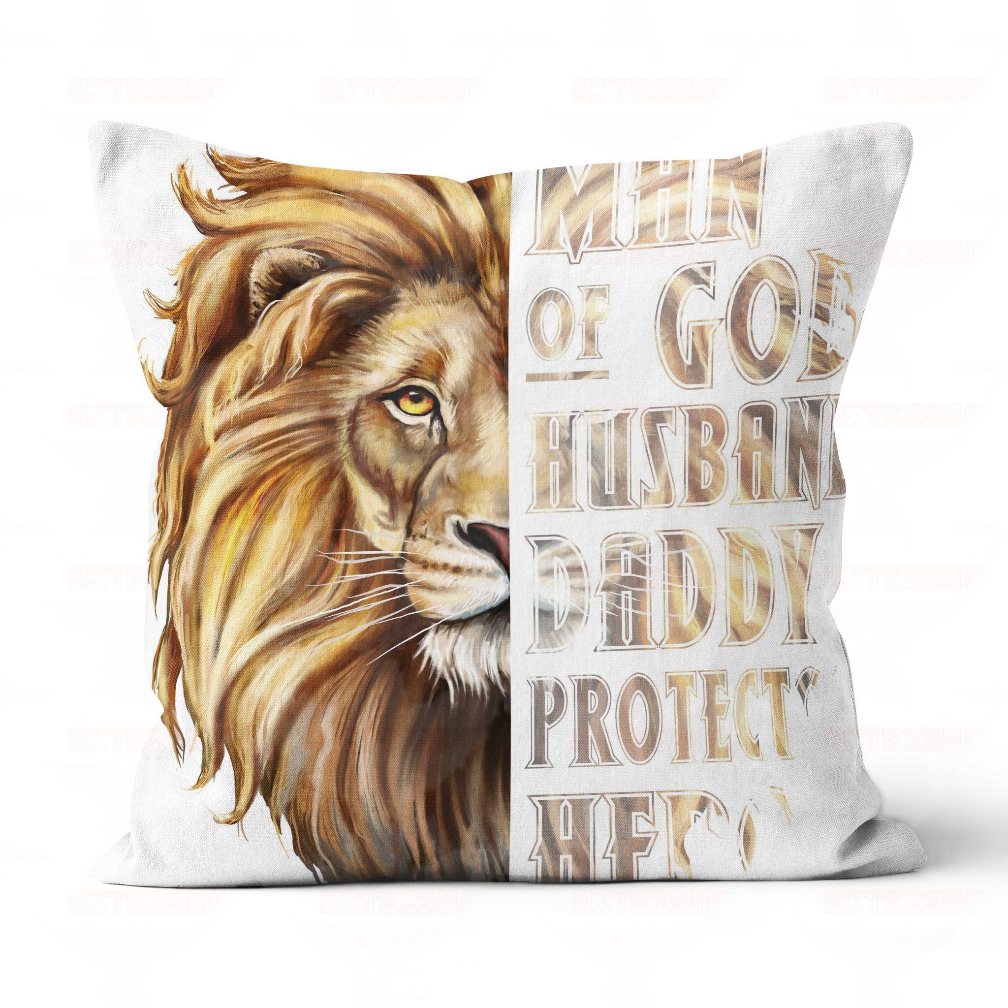 Lion To Husband Pillow Man Of God Husband Daddy Protector Hero – Valentines Day Gifts – Valentine Gift For Husband – Pillow Valentine For Husband