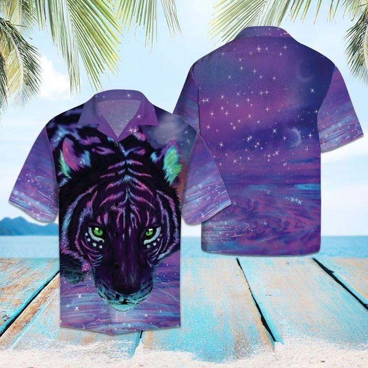 Beach Shirt Felacia [Hawaii Shirt] Amazing Tiger -Zx16538