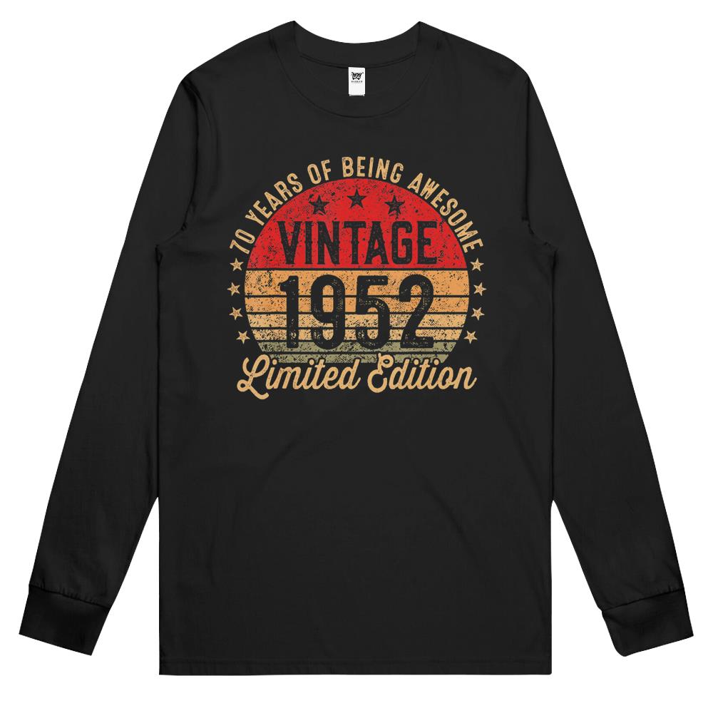 70 Year Old Vintage 1952 Limited Edition 70Th Birthday Long Sleeve T Shirts