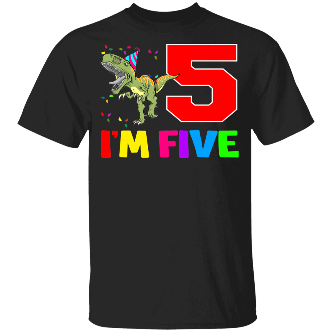 Birthday T-Rex Shirt I’M Five Funny 5Th Birthday 5 Year Old Kids T-Rex Lover Gifts Youth T-Shirt