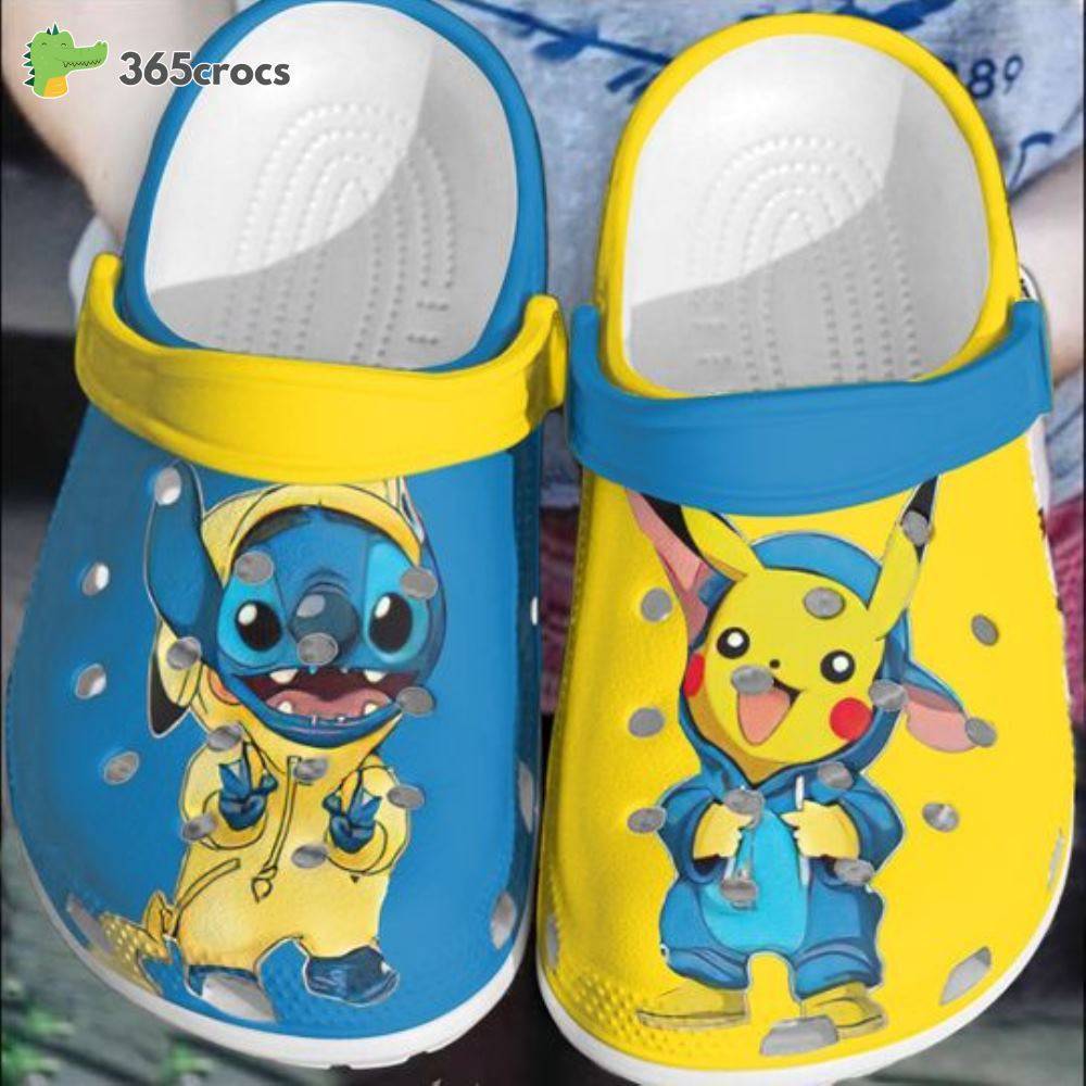 Baby Stitch and Pikachu Disney Cartoon Adults Crocss Clog Shoes