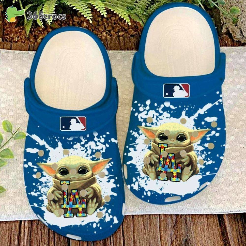 Baby Yoda Los Angeles Dodgers Mlb Crocss Clog Shoes