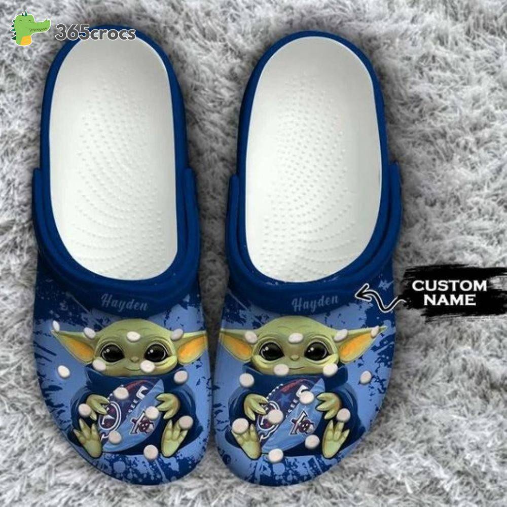Baby Yoda Tennessee Titans Custom Name Crocss Clog Shoes
