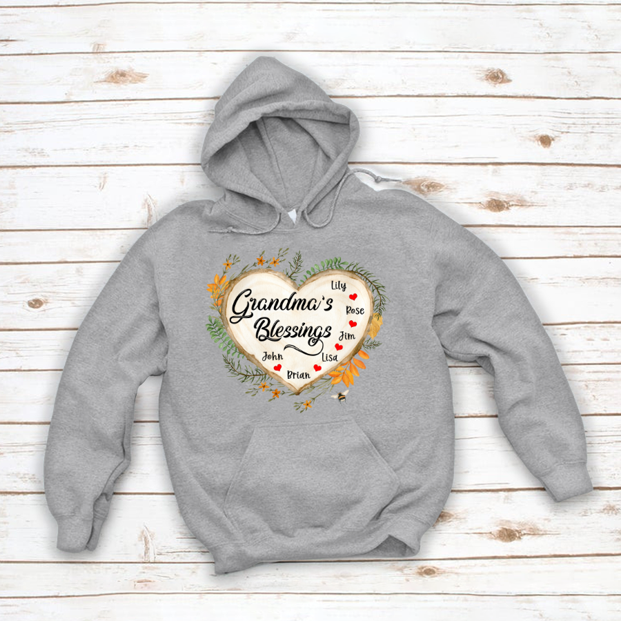 Grandma’S Blessings With Grandkids Names Hoodie