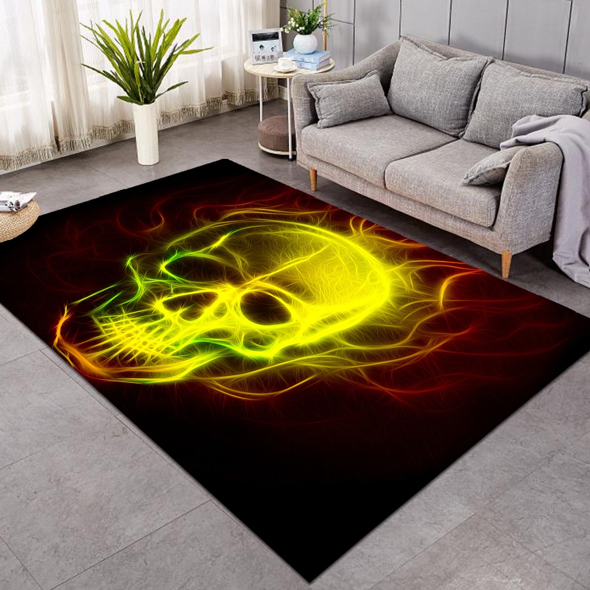 Fiery Skull SW1676 Rug – Skull Art Prints