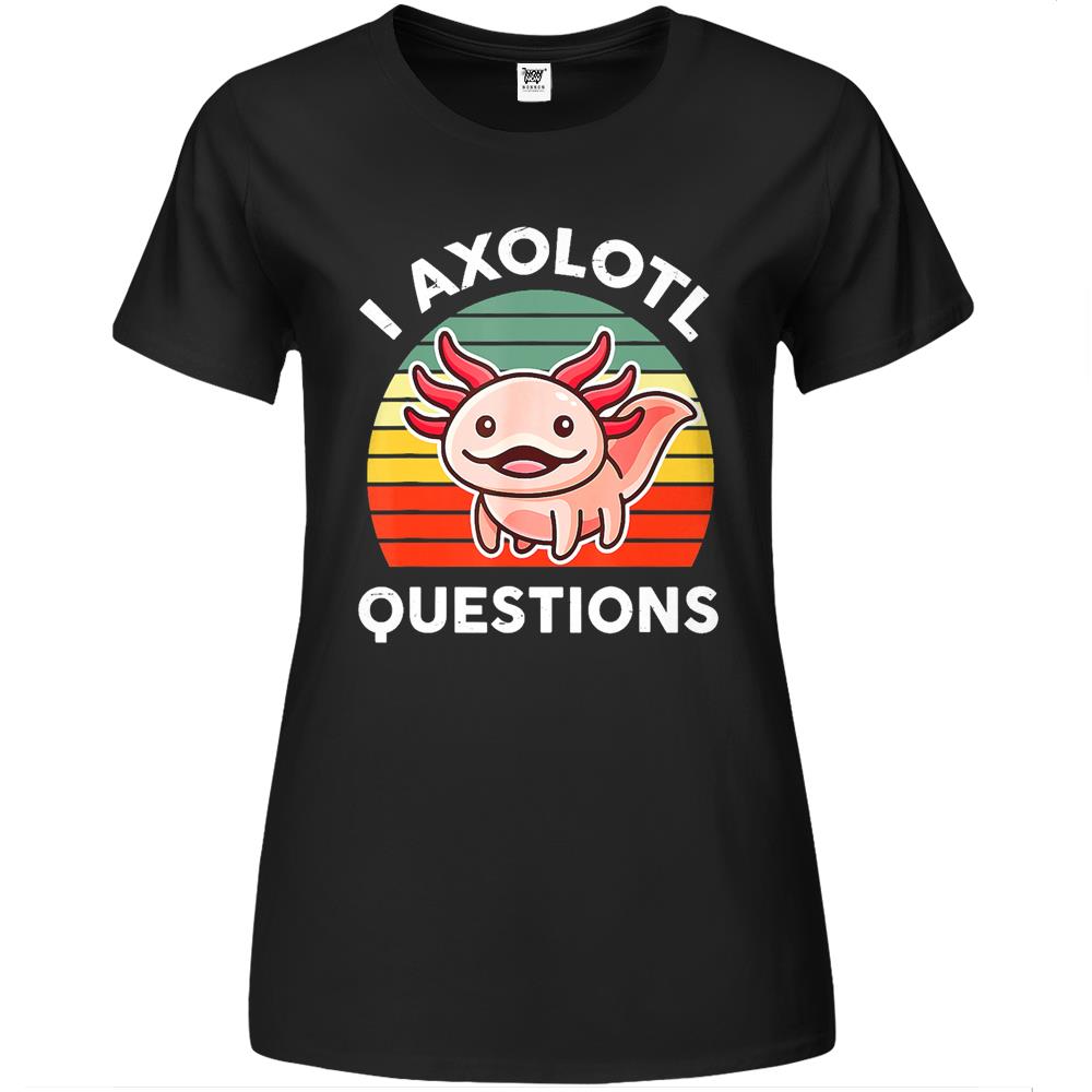 I Axolotl Questions Shirt Kids Funny Cute Retro Axolotl Premium Womens T Shirts