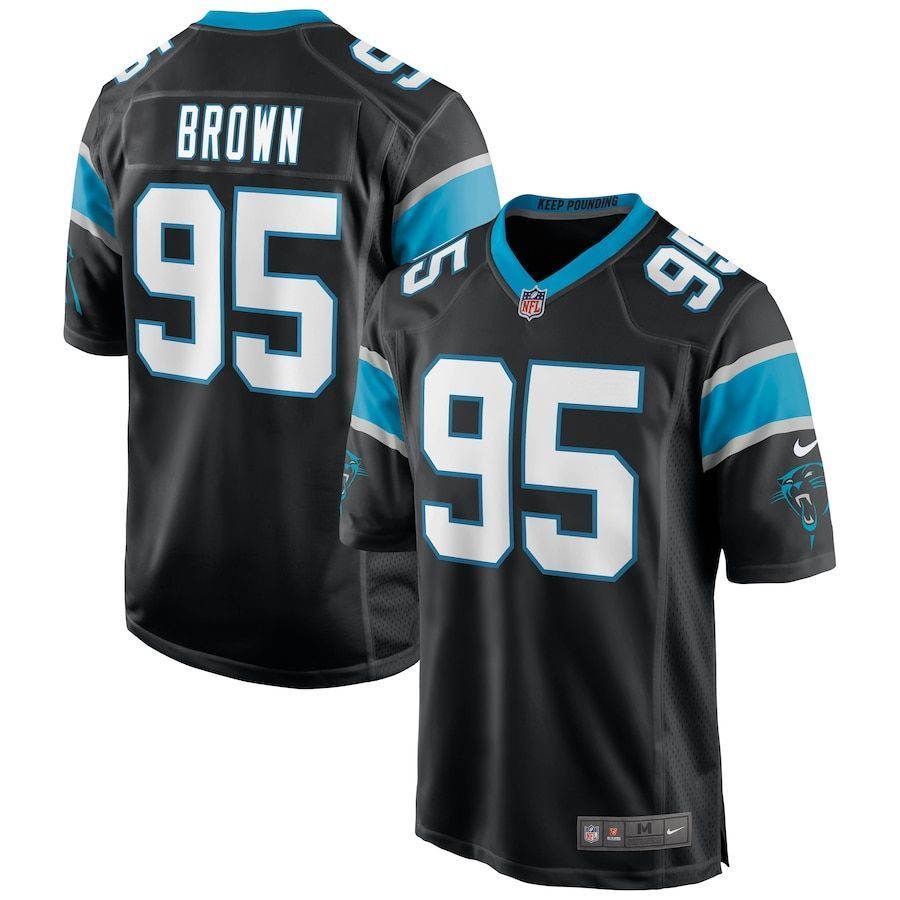 Carolina Panthers Derrick Brown Black 2020 NFL Draft First Round Pick Game Jersey