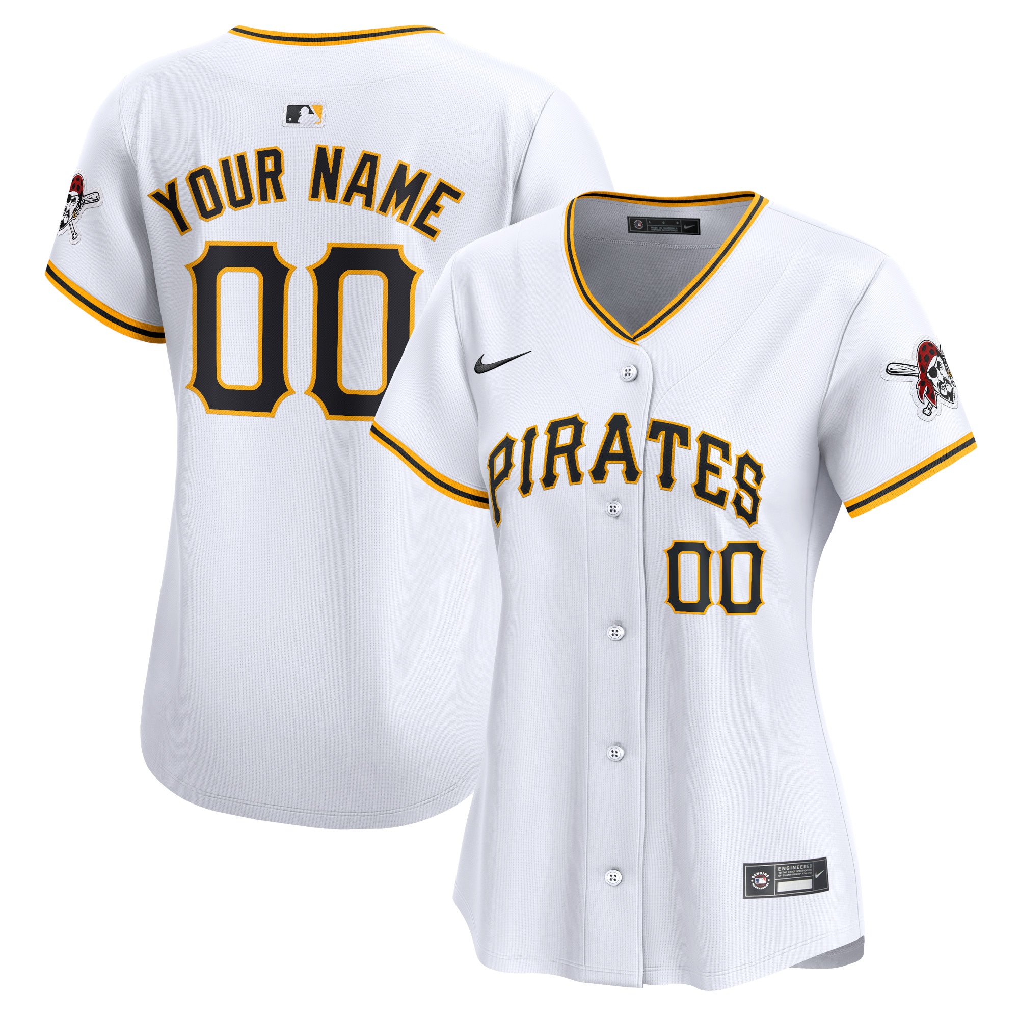 Pittsburgh Pirates Women's Home Limited Custom Jersey – White