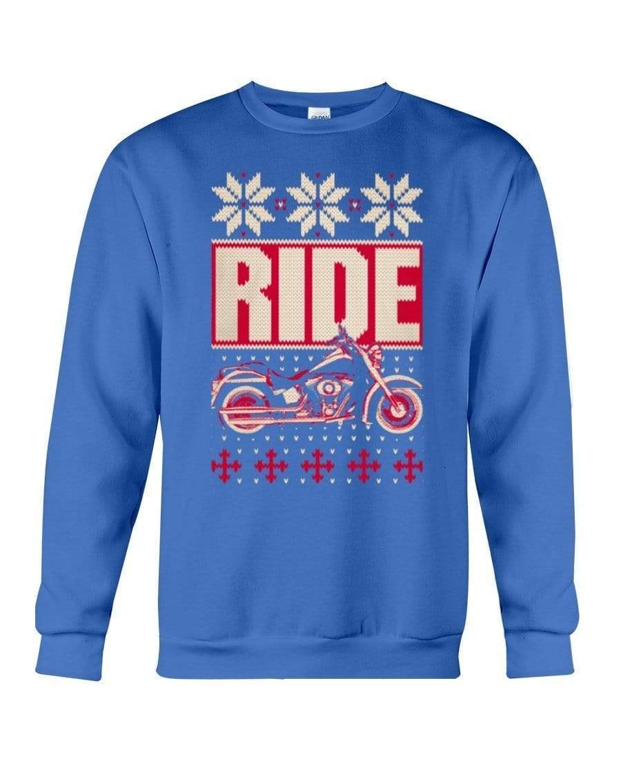 Biker Rider Crewneck Sweatshirt – Unisex – Sizes Small to 5XL Ugly Christmas Sweater