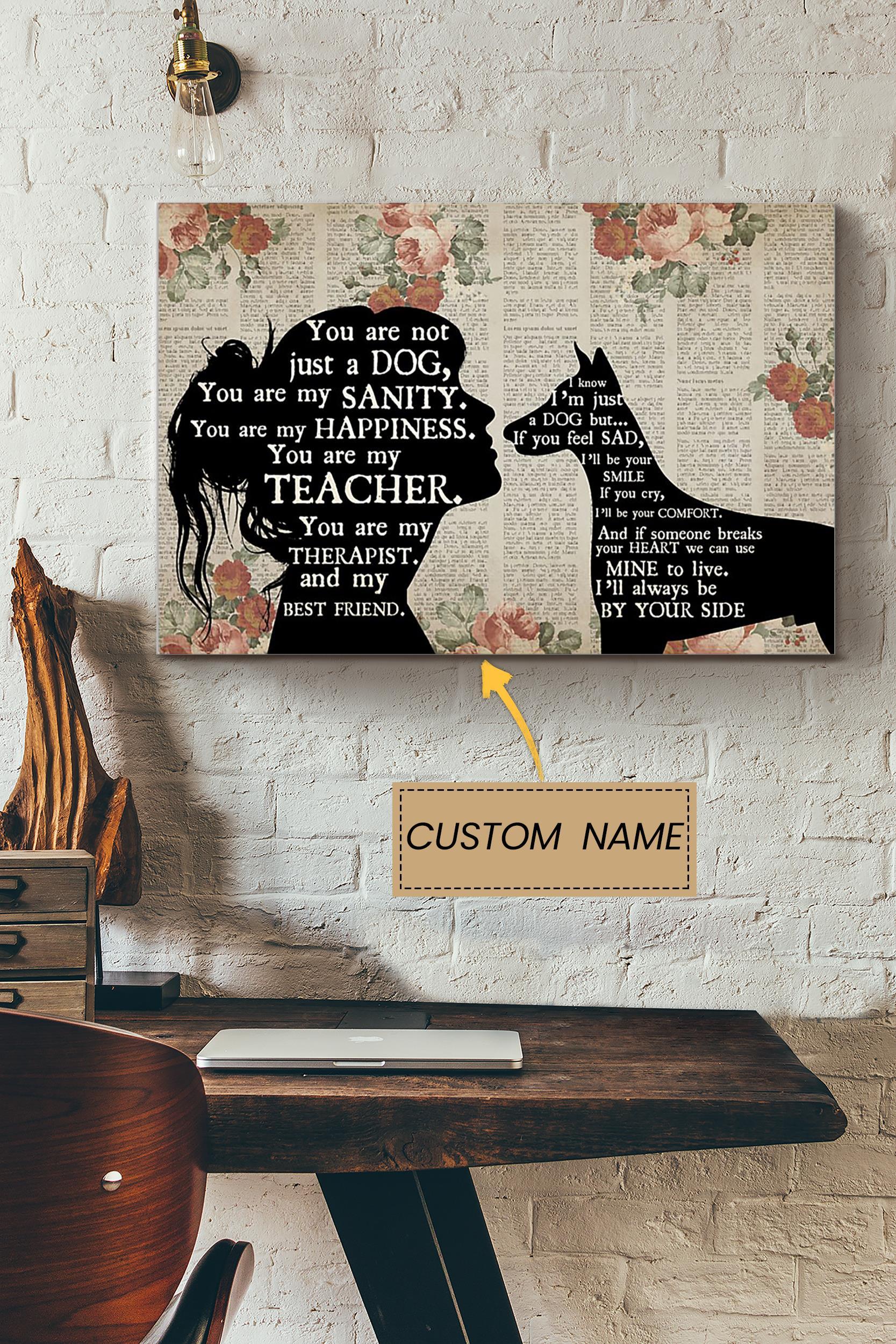 Doberman Pinscher Girl Therapist Best Friend Personalized Poster – Animal Wall Art – Gift For Dog Lover Dog Foster Puppy Fan Poster