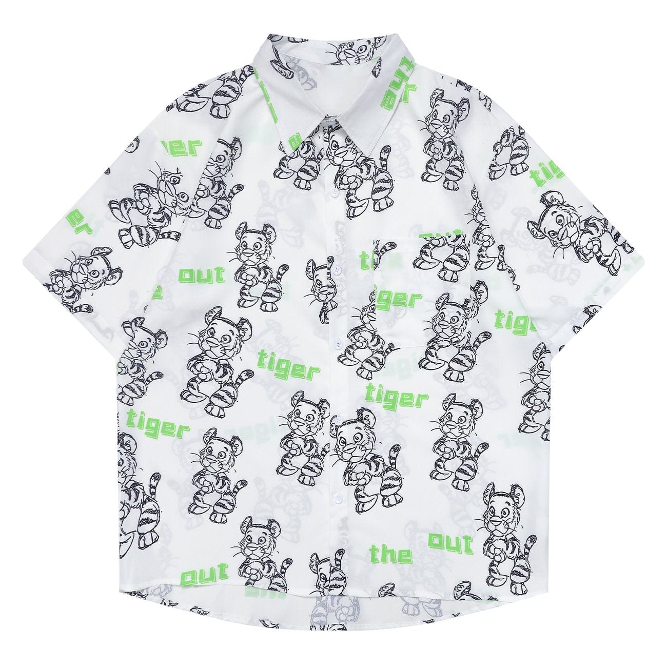 Cartoon Tiger Short Sleeve Shirts