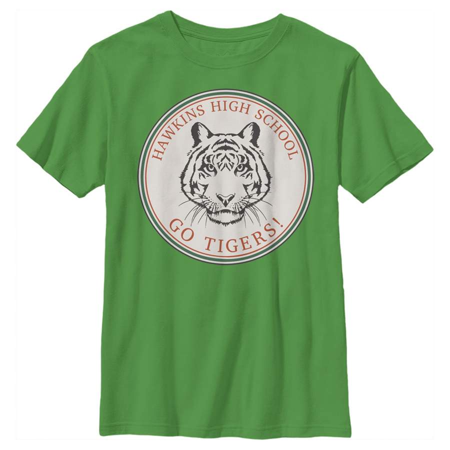 Stranger Things Boy’s Hawkins High School Go Tigers  T Shirt