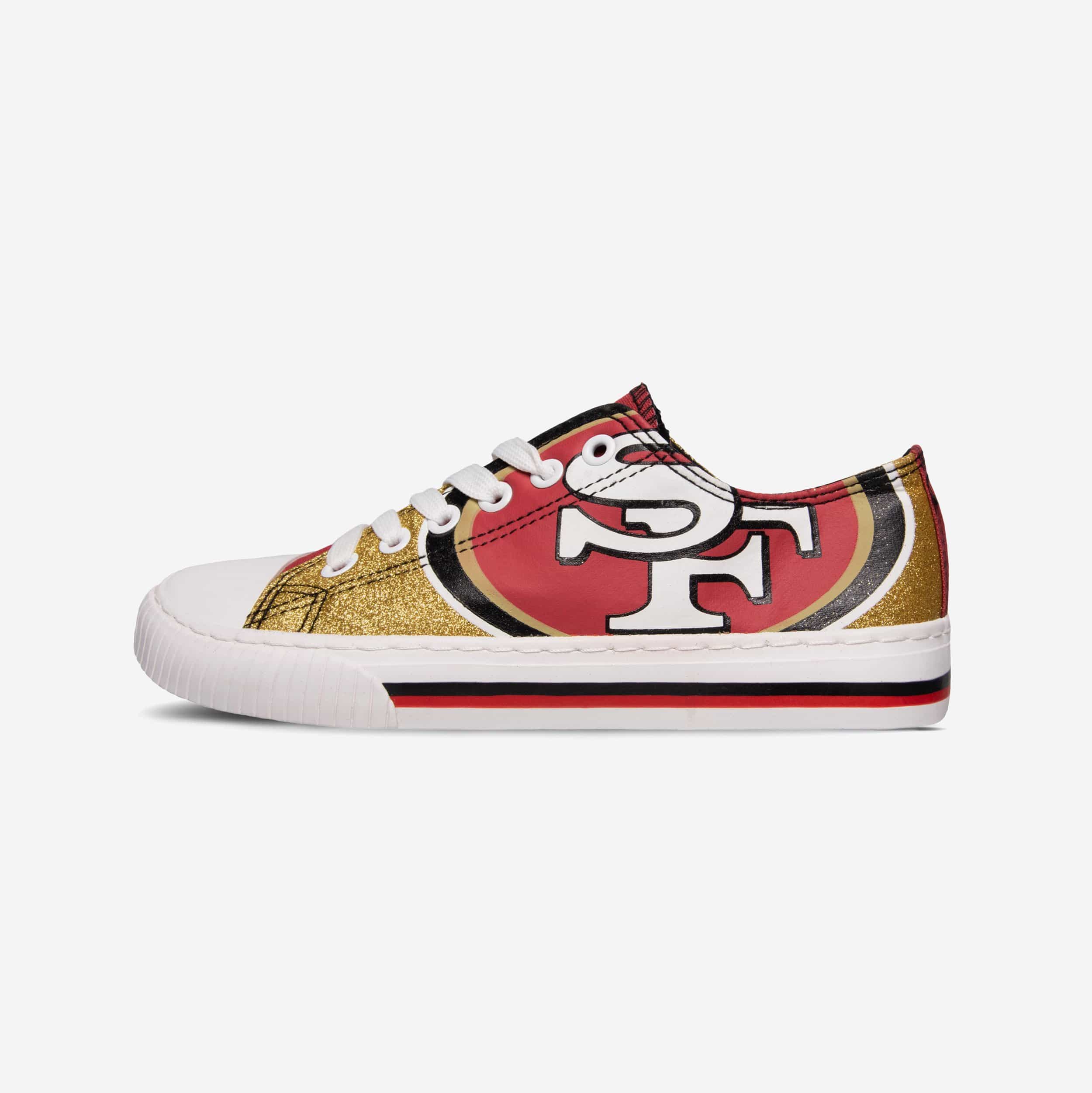 San Francisco 49Ers Womens Glitter Low Top Canvas Shoe